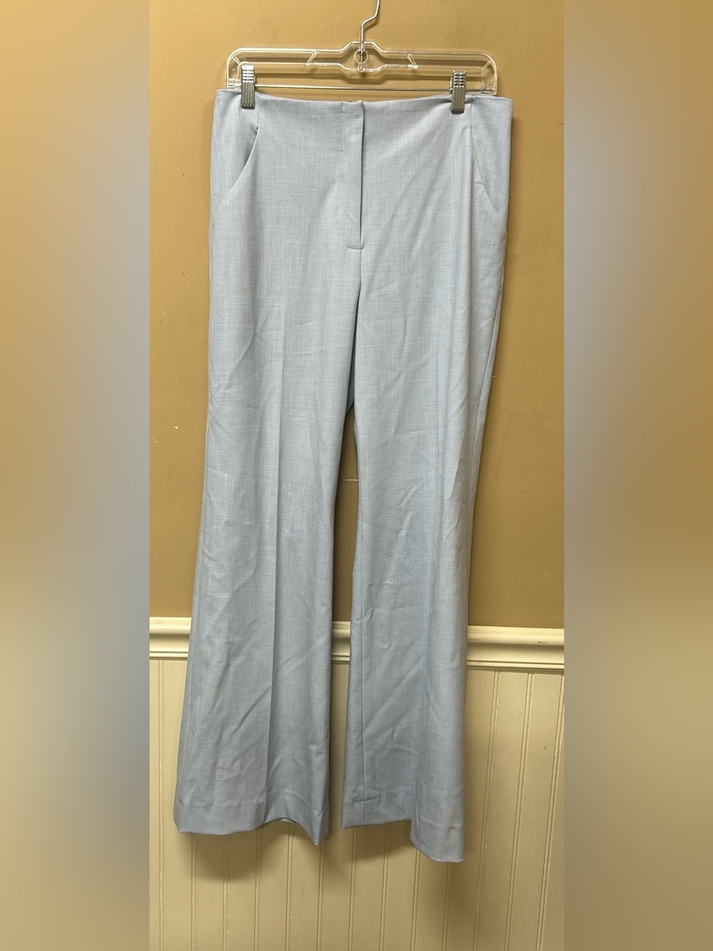 Antonio Melani Women's Tegan Slub Flare Leg Dress Pants Size 6 Lt Blue NWT